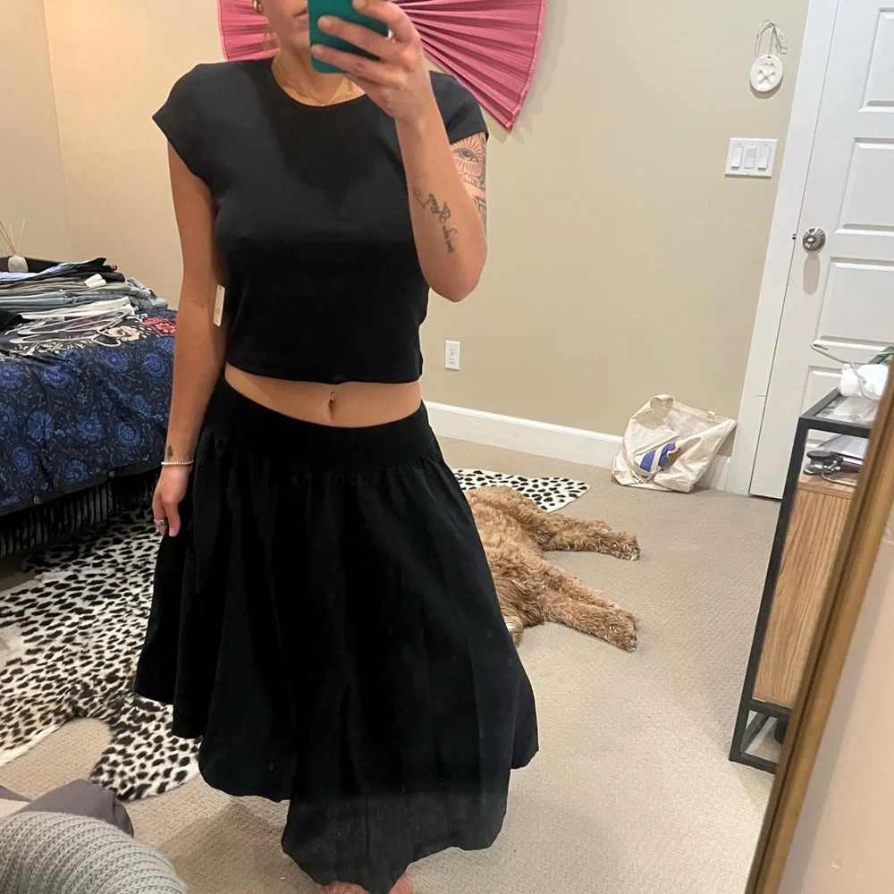 Free People Black A-Line Skirt and T-shirt Set - Picture 1 of 9